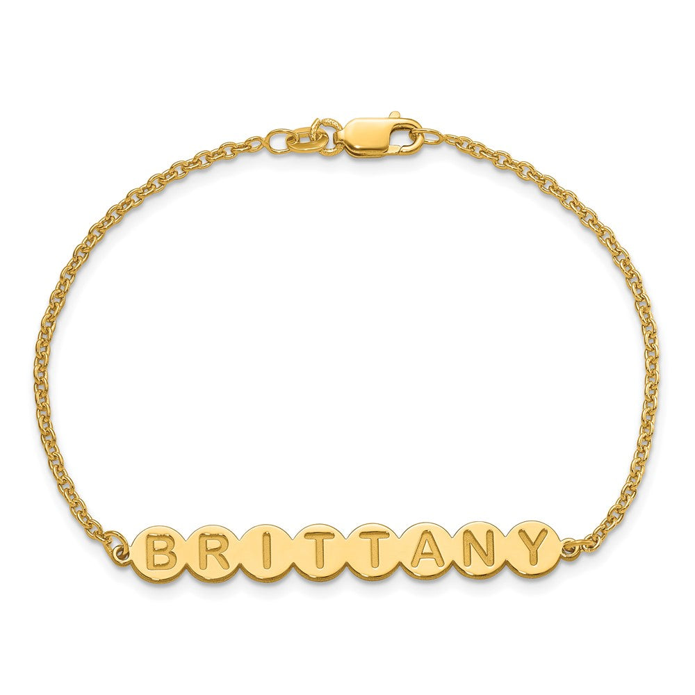 Sterling Silver/Gold-plated 8 Letter Bubble Bracelet
