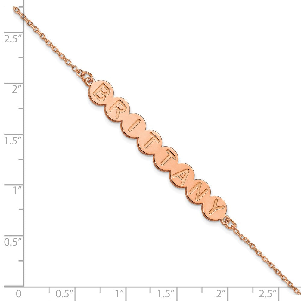 Sterling Silver/Rose-plated 8 Letter Bubble Bracelet