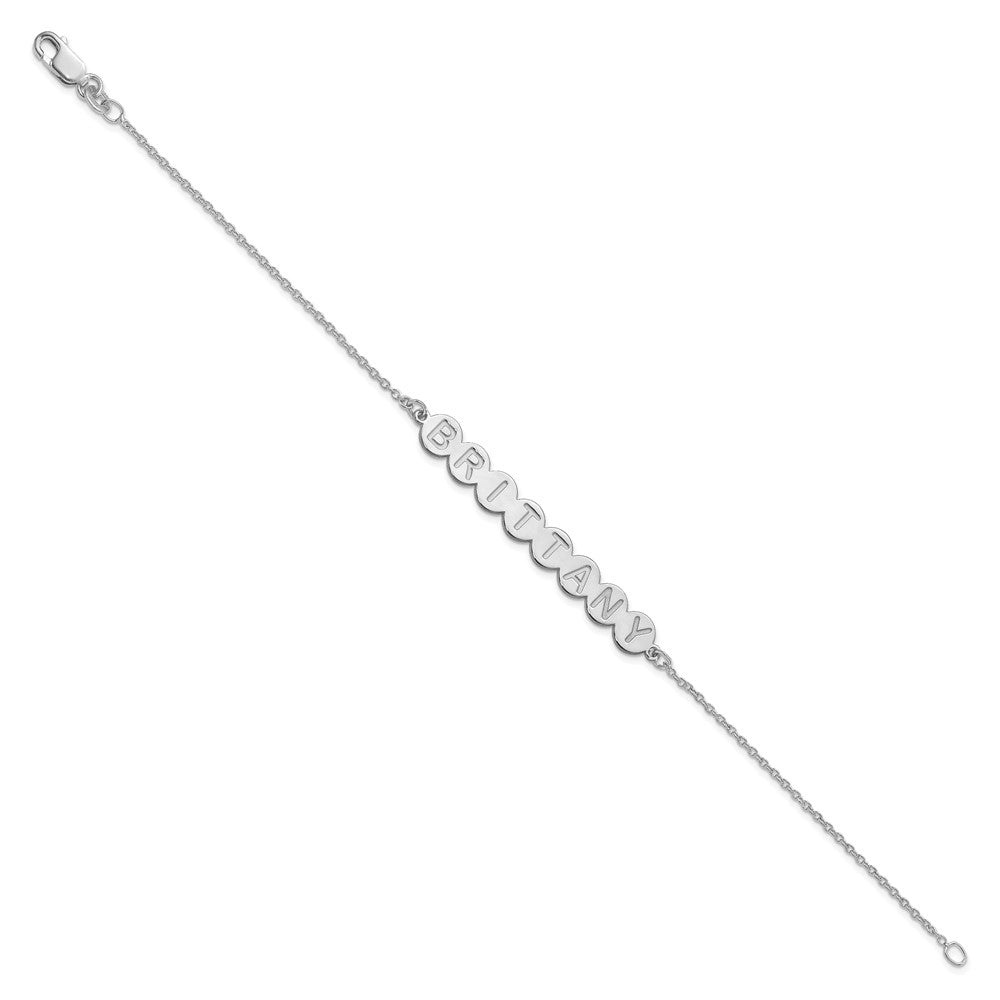 Sterling Silver/Rhodium-plated 8 Letter Bubble Bracelet