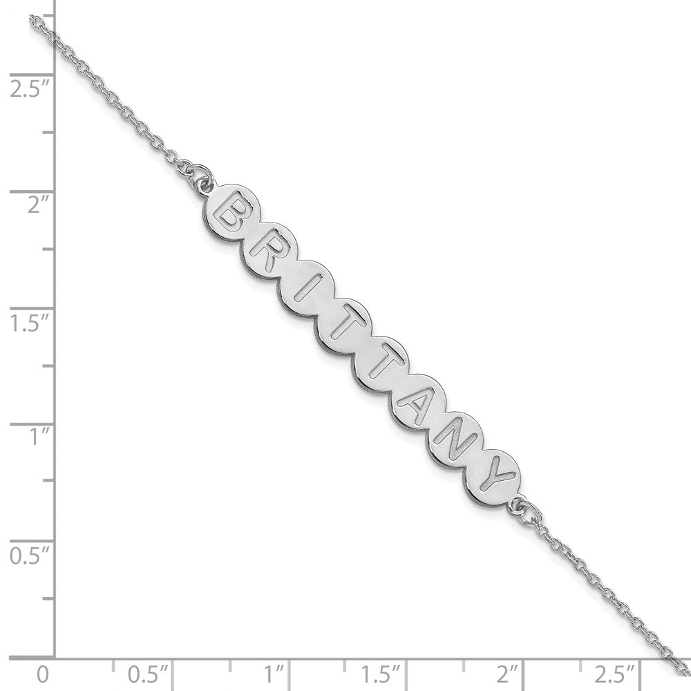 Sterling Silver/Rhodium-plated 8 Letter Bubble Bracelet