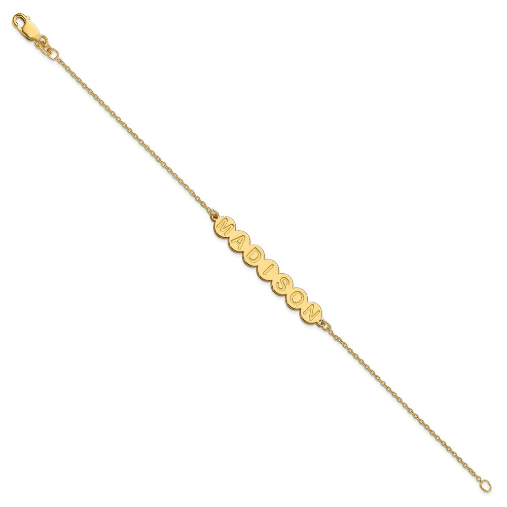 Sterling Silver/Gold-plated 7 Letter Bubble Bracelet