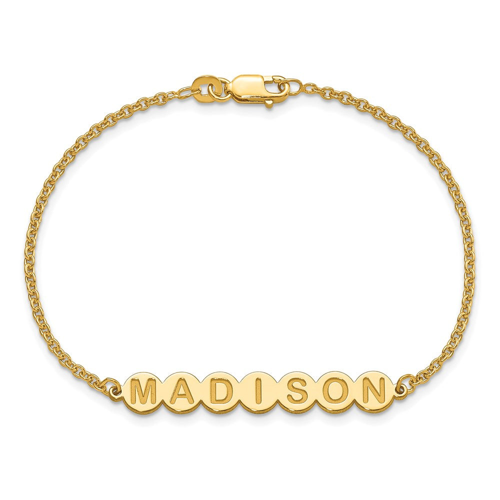 Sterling Silver/Gold-plated 7 Letter Bubble Bracelet