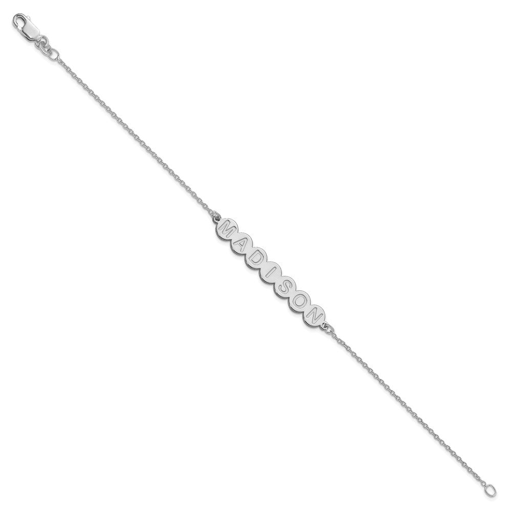 Sterling Silver/Rhodium-plated 7 Letter Bubble Bracelet