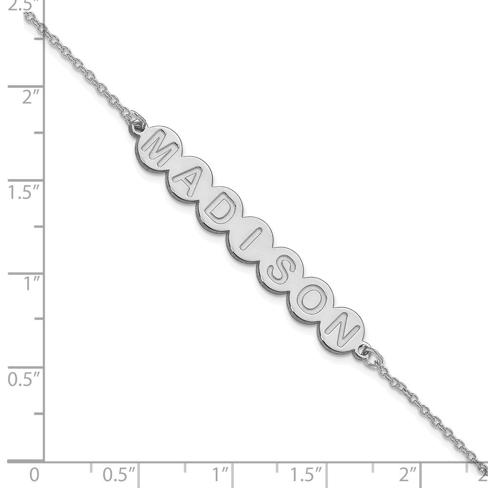 Sterling Silver/Rhodium-plated 7 Letter Bubble Bracelet
