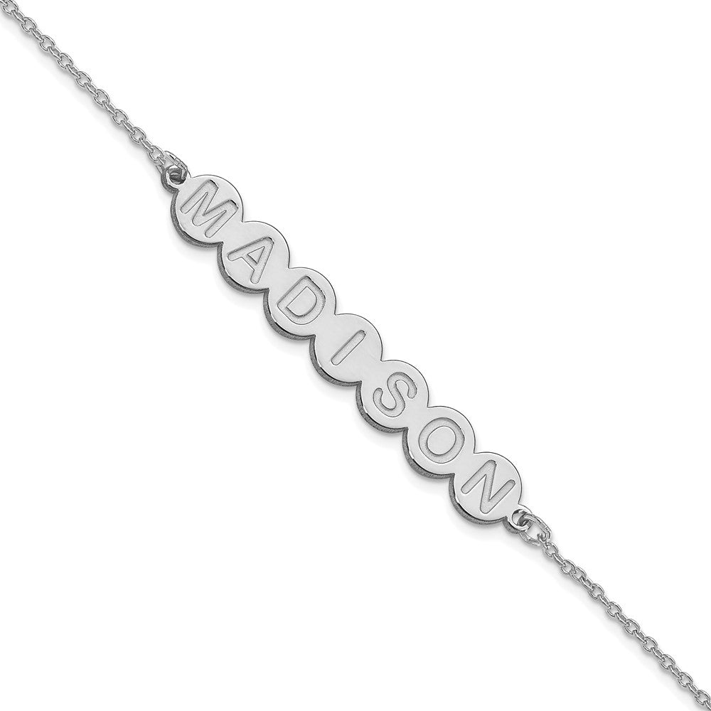 Sterling Silver/Rhodium-plated 7 Letter Bubble Bracelet