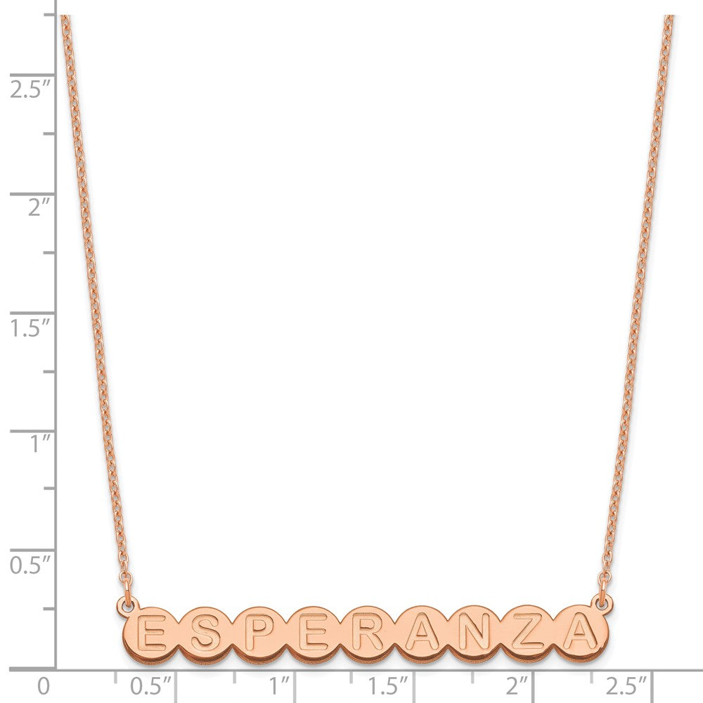 Sterling Silver/Rose-plated 9 Letter Bubble Necklace