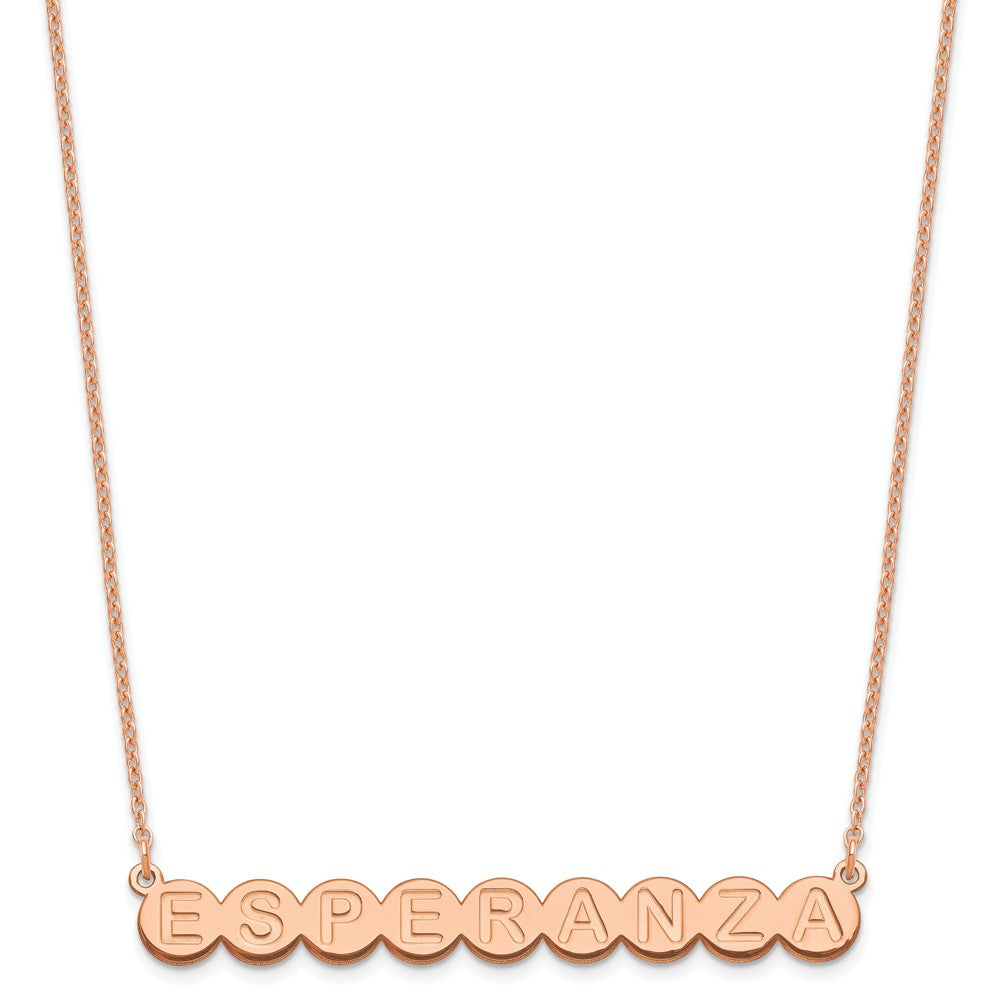 Sterling Silver/Rose-plated 9 Letter Bubble Necklace