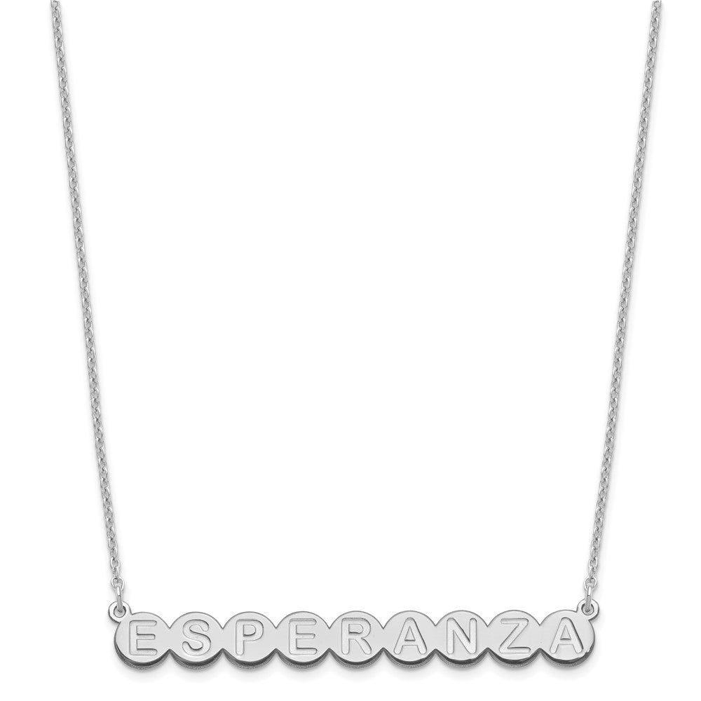 Sterling Silver/Rhodium-plated 9 Letter Bubble Necklace
