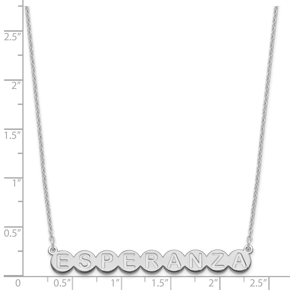 Sterling Silver/Rhodium-plated 9 Letter Bubble Necklace