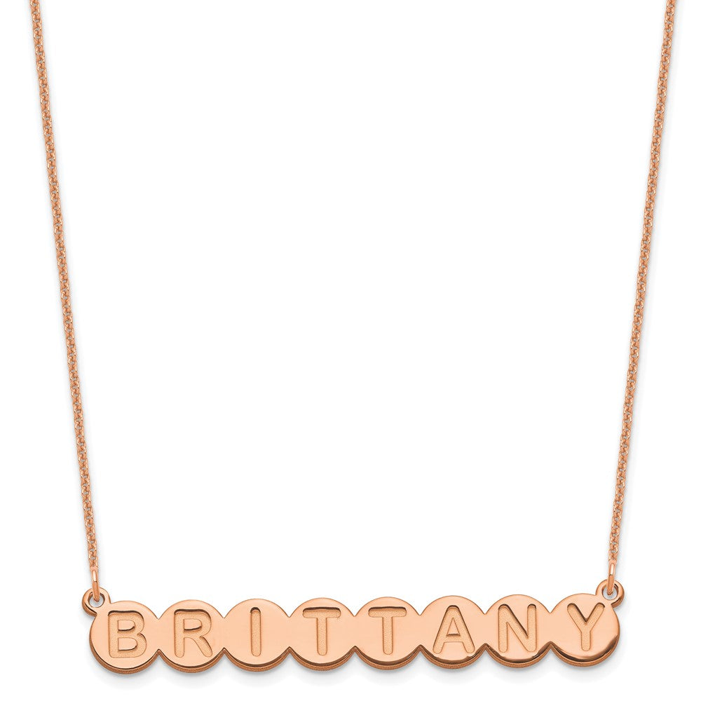 14k Rose Gold 8 Letter Bubble Necklace