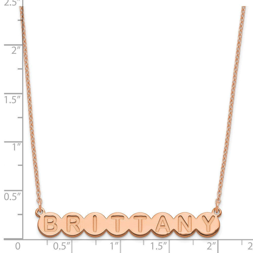 Sterling Silver/Rose-plated 8 Letter Bubble Necklace