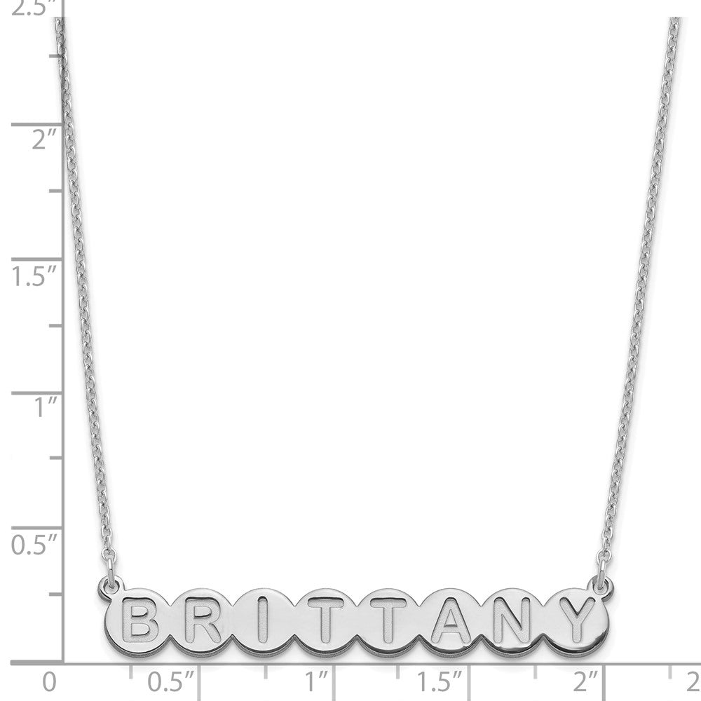 Sterling Silver/Rhodium-plated 8 Letter Bubble Necklace