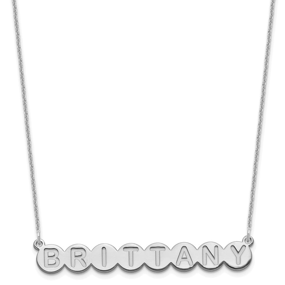 14k White Gold 8 Letter Bubble Necklace
