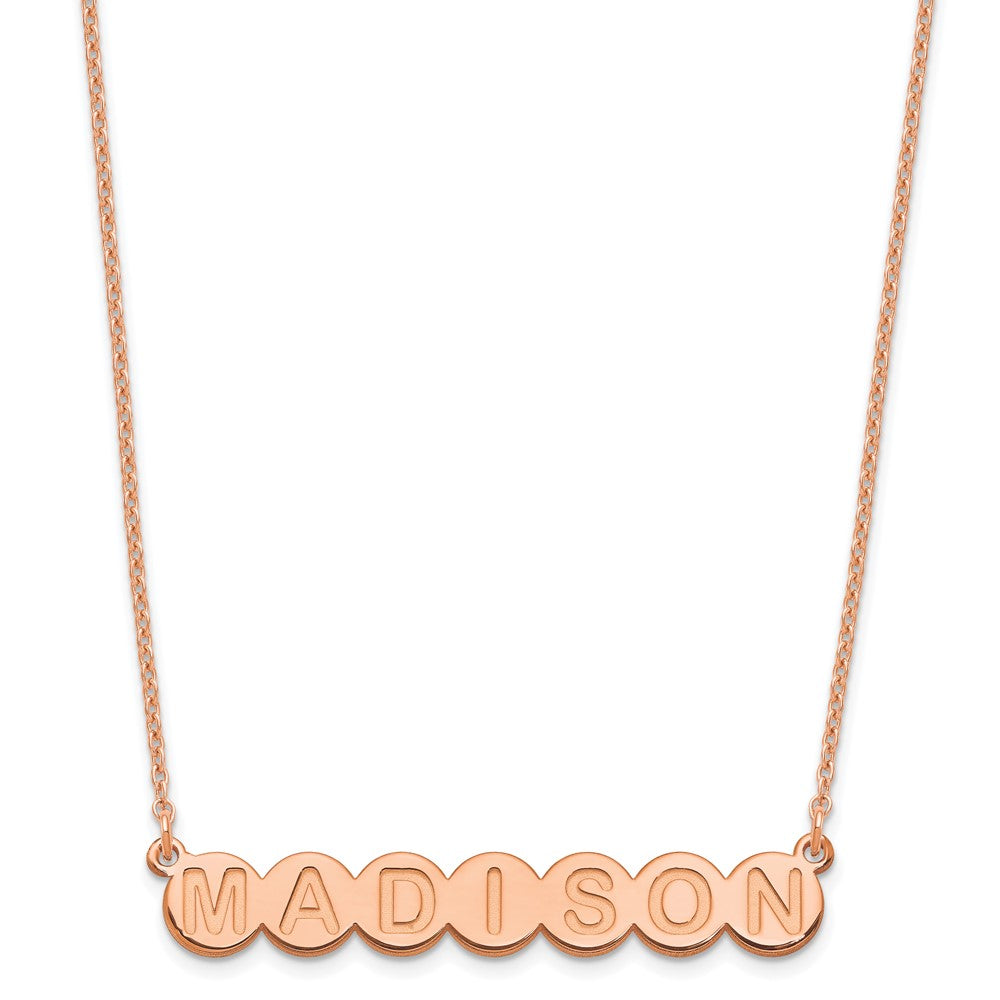 Sterling Silver/Rose-plated 7 Letter Bubble Necklace
