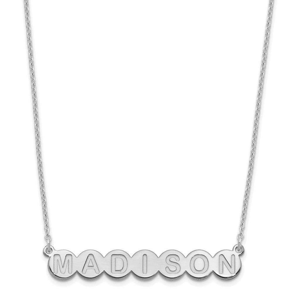 Sterling Silver/Rhodium-plated 7 Letter Bubble Necklace