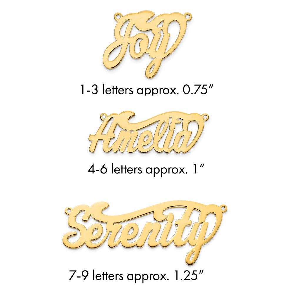 Sterling Silver/Gold-plated Polished Name Plate