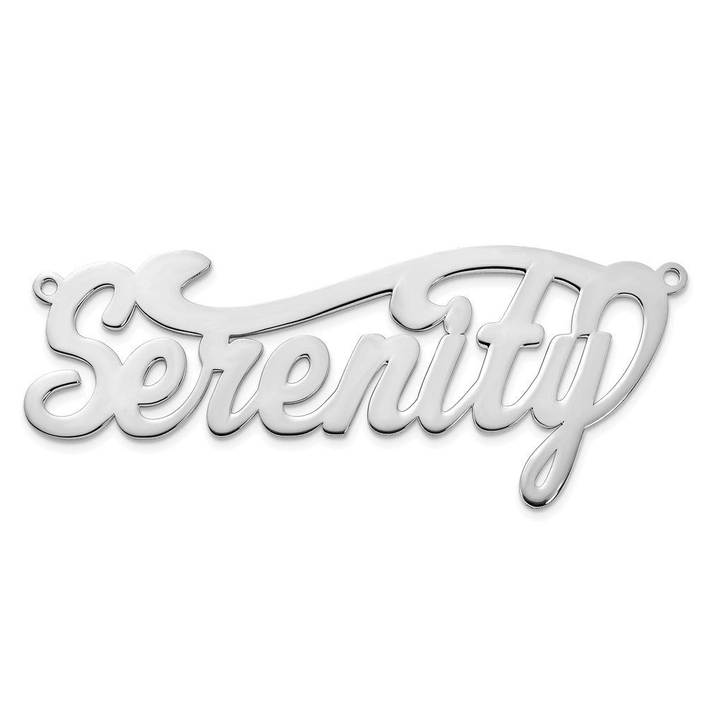 Sterling Silver/Rhodium-plated Polished Name Plate