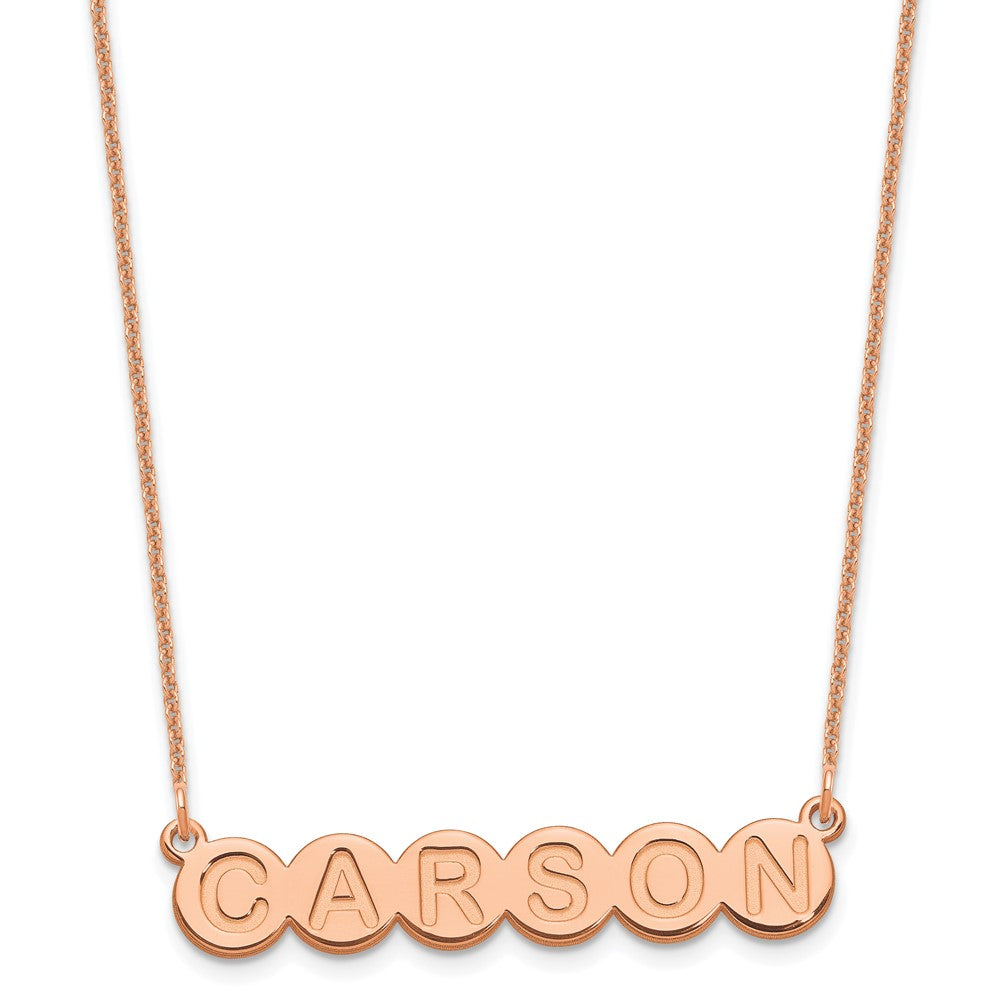 14k Rose Gold 6 Letter Bubble Necklace