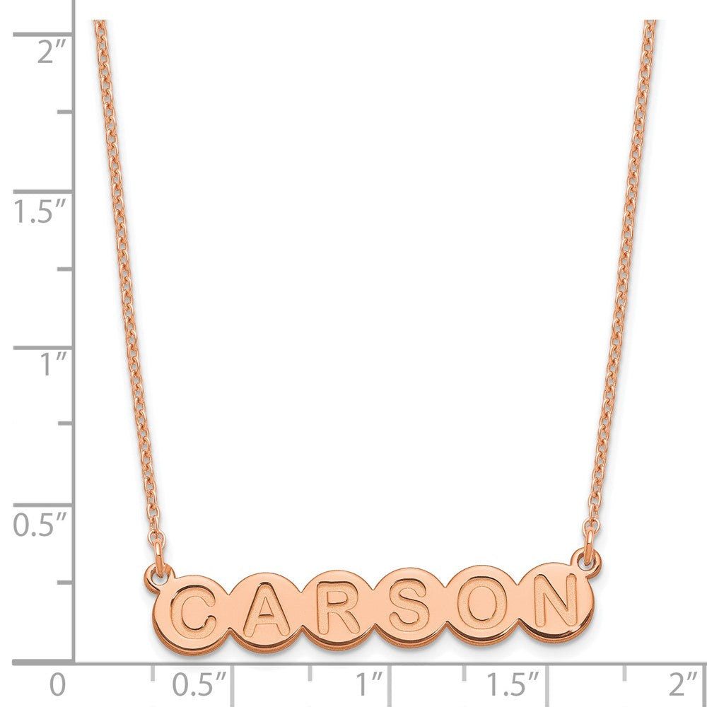Sterling Silver/Rose-plated 6 Letter Bubble Necklace