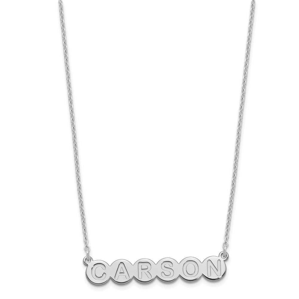 Sterling Silver/Rhodium-plated 6 Letter Bubble Necklace