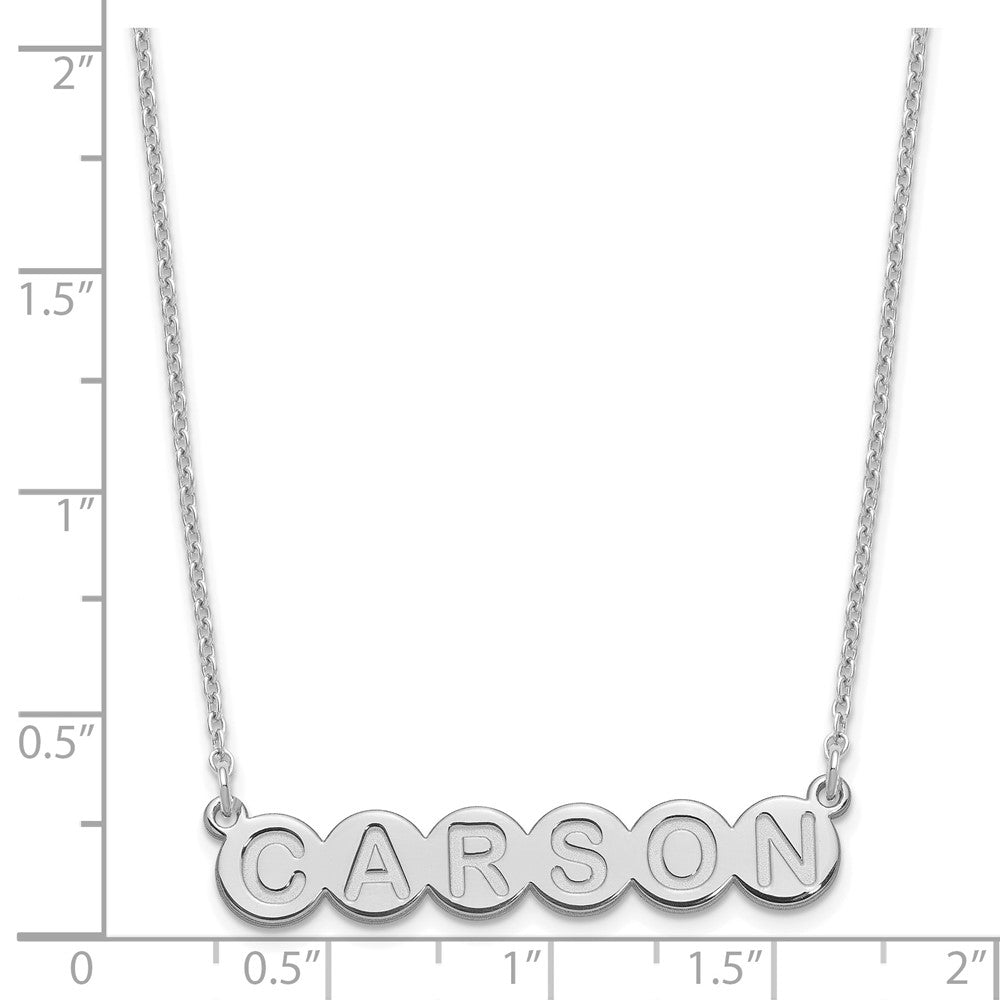 Sterling Silver/Rhodium-plated 6 Letter Bubble Necklace