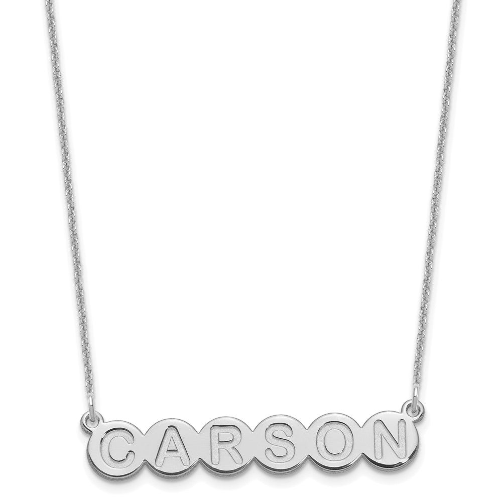 10k White Gold 6 Letter Bubble Necklace
