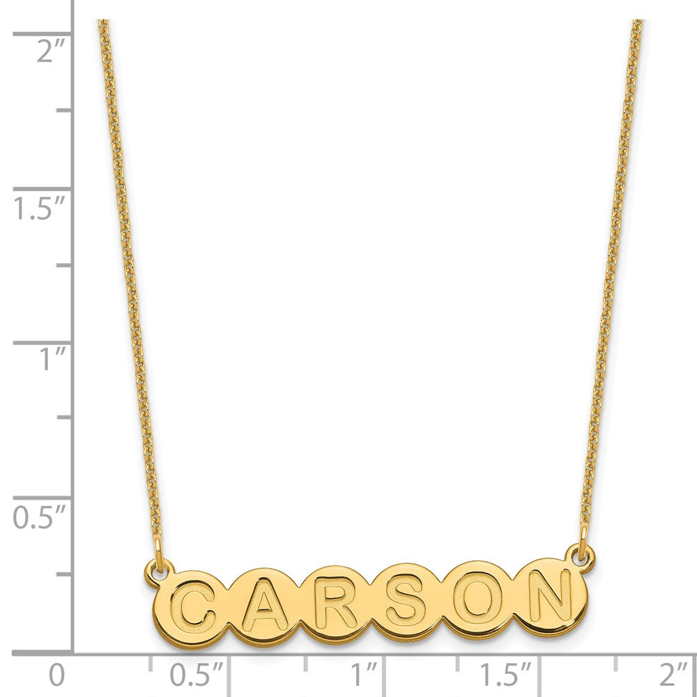 14k Yellow Gold 6 Letter Bubble Necklace