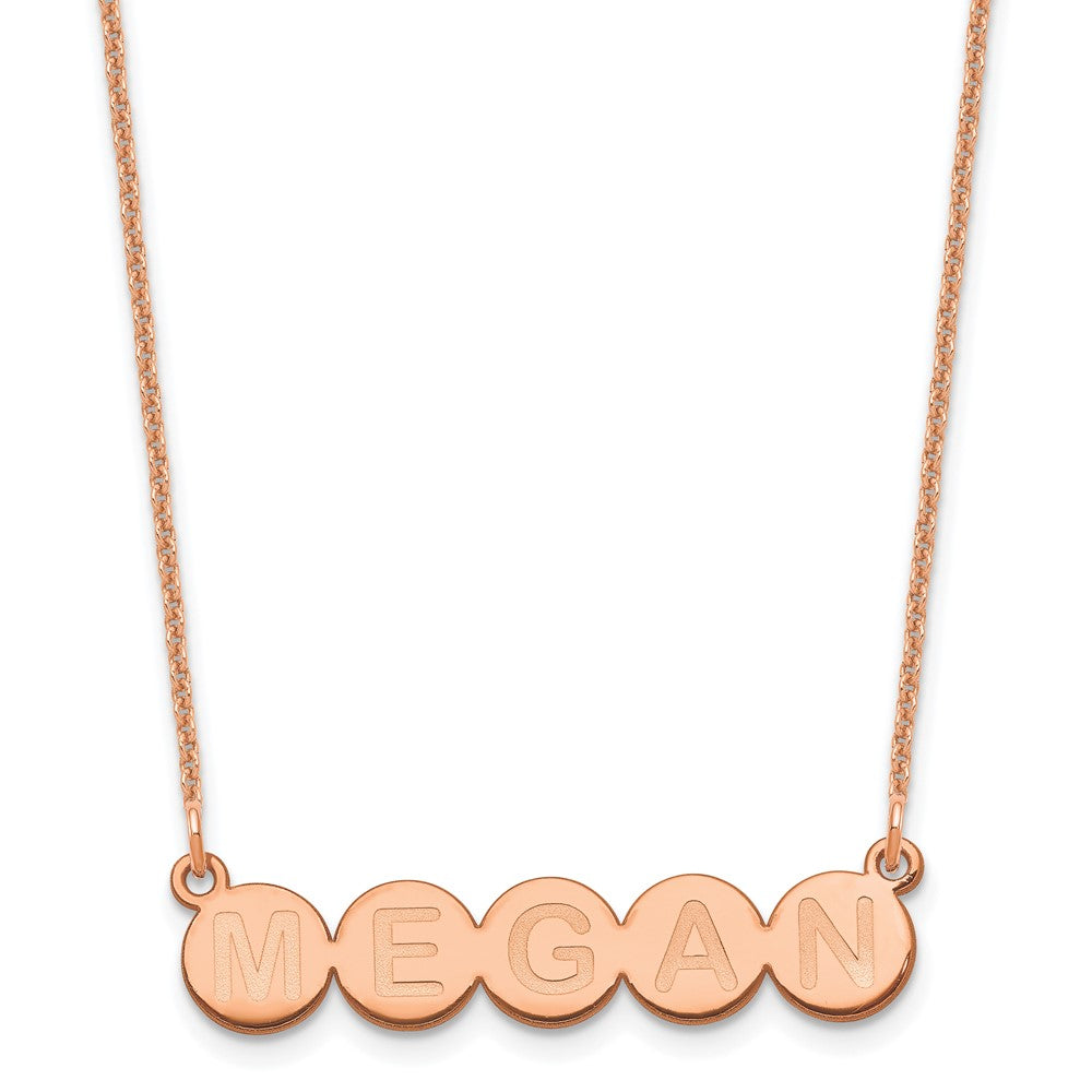 14k Rose Gold 5 Letter Bubble Necklace