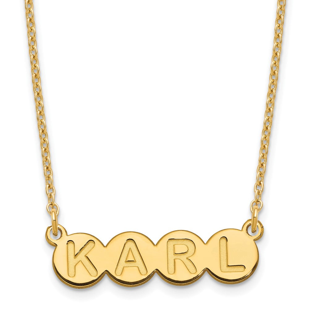 Sterling Silver/Gold-plated 4 Letter Bubble Necklace