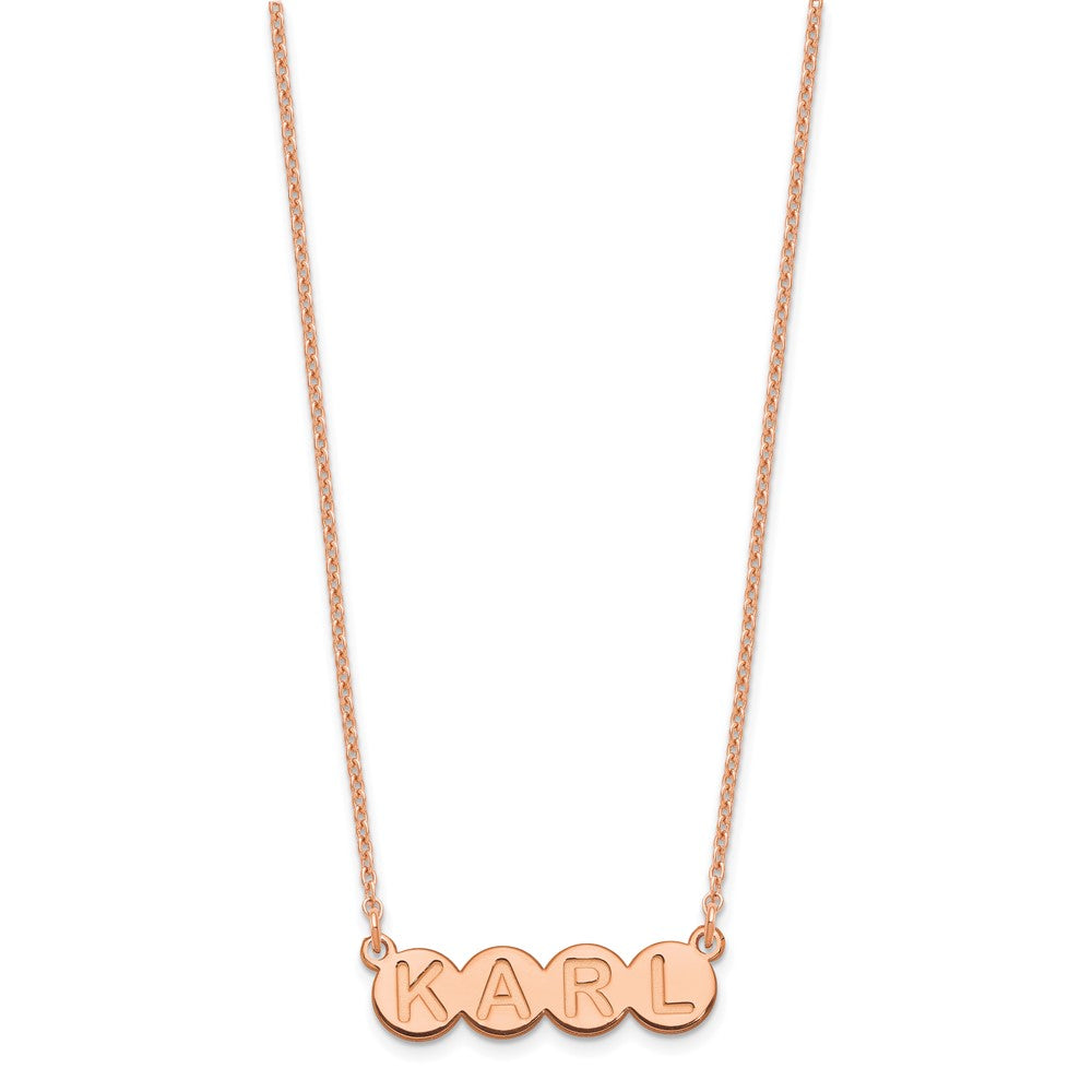 Sterling Silver/Rose-plated 4 Letter Bubble Necklace