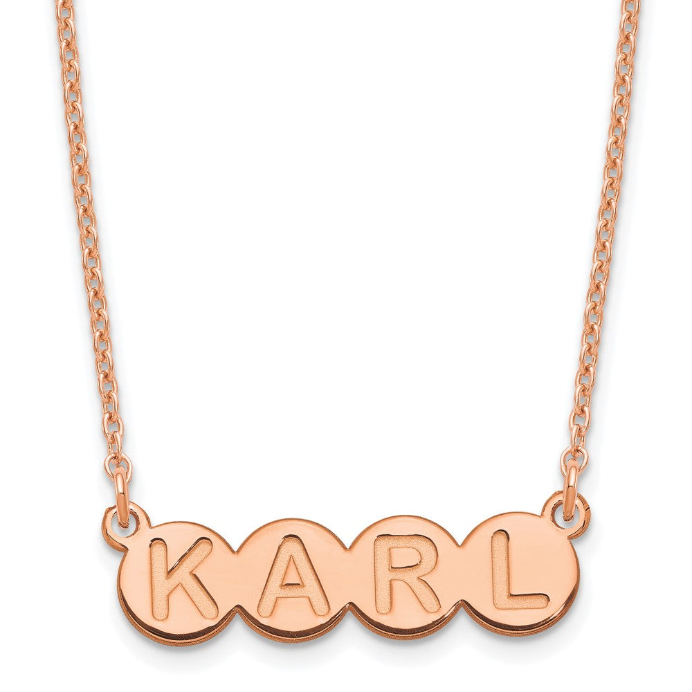 Sterling Silver/Rose-plated 4 Letter Bubble Necklace