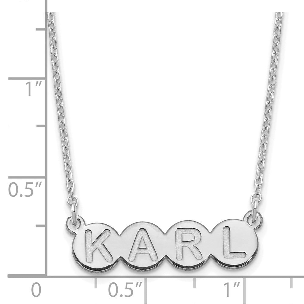 Sterling Silver/Rhodium-plated 4 Letter Bubble Necklace