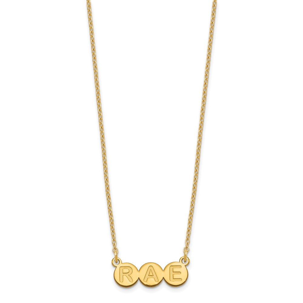 Sterling Silver/Gold-plated 3 Letter Bubble Necklace