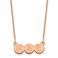 14k Rose Gold 3 letter Bubble Necklace
