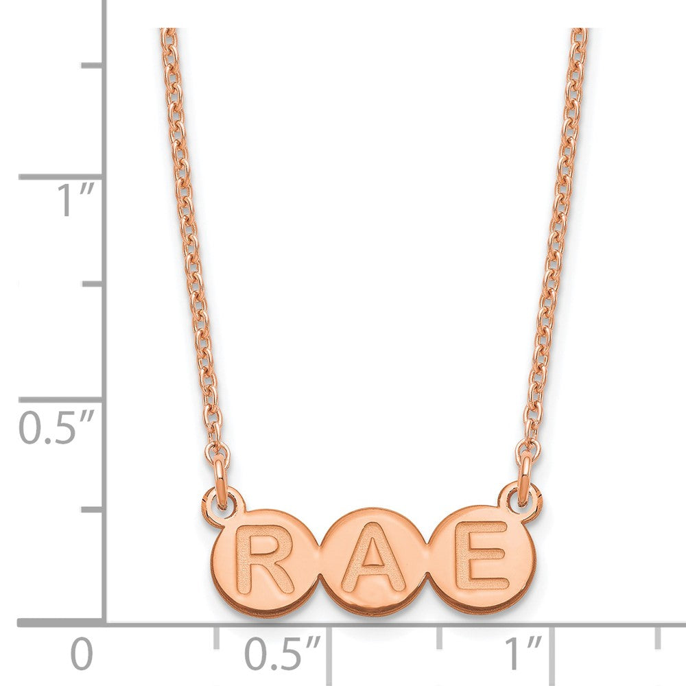 Sterling Silver/Rose-plated 3 Letter Bubble Necklace