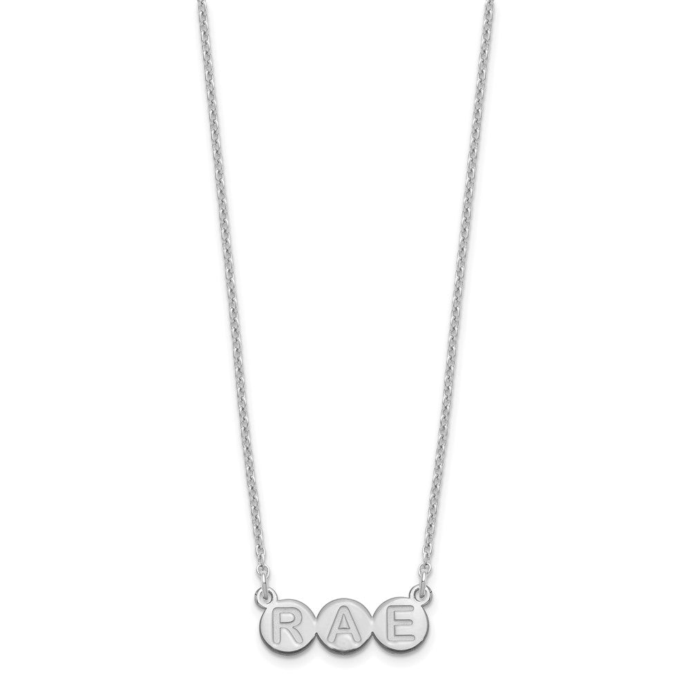 Sterling Silver/Rhodium-plated 3 Letter Bubble Necklace