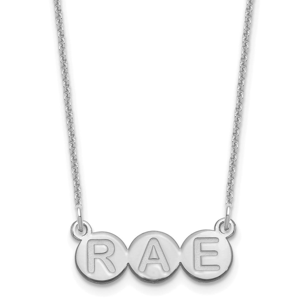 14k White Gold 3 Letter Bubble Necklace