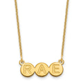 14k Yellow Gold 3 Letter Bubble Necklace