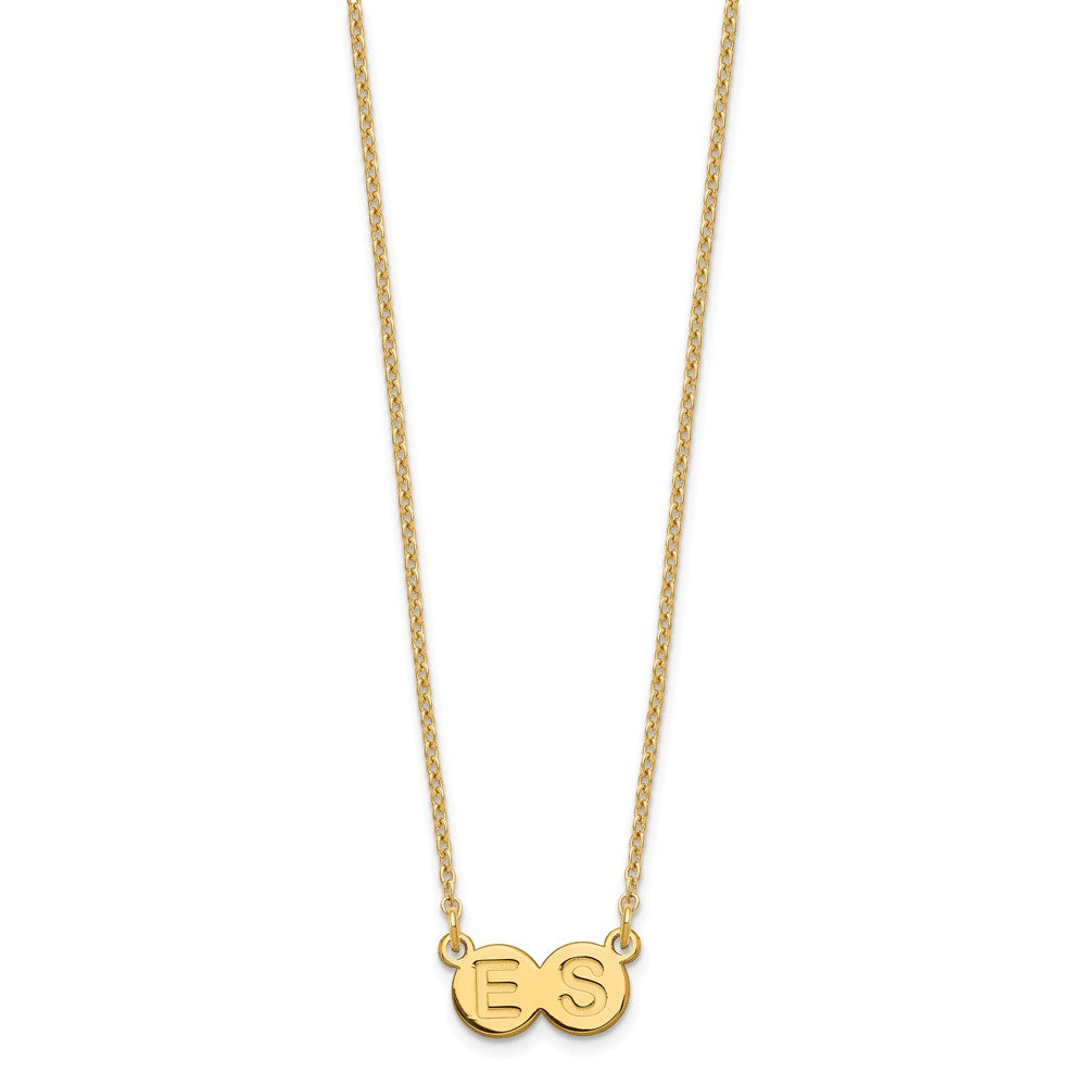 Sterling Silver/Gold-plated 2 Letter Bubble Necklace