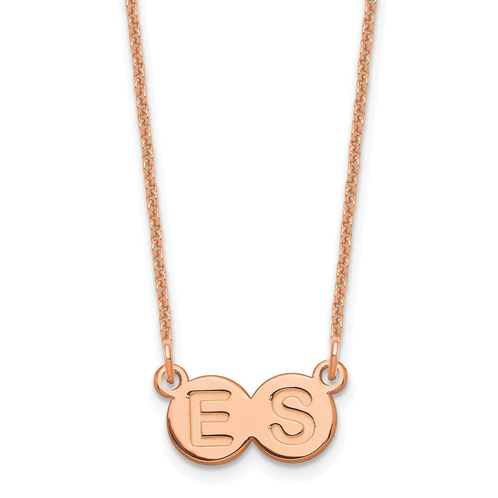 14k Rose Gold 2 Letter Bubble Necklace