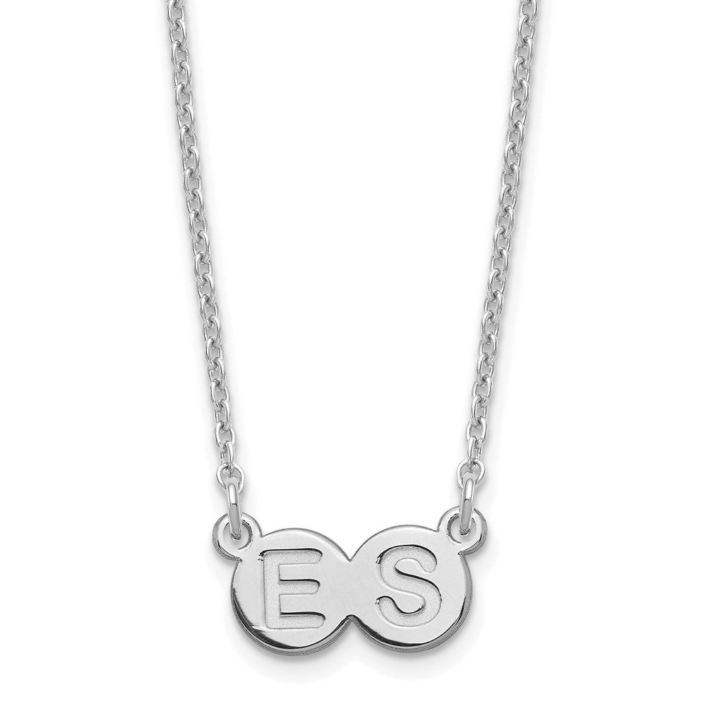 Sterling Silver/Rhodium-plated 2 Letter Bubble Necklace