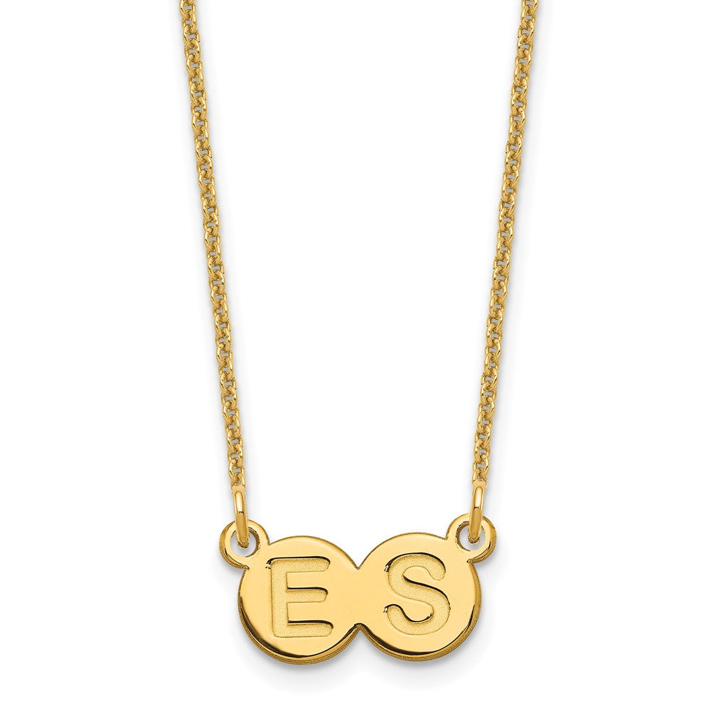 14k Yellow Gold 2 Letter Bubble Necklace