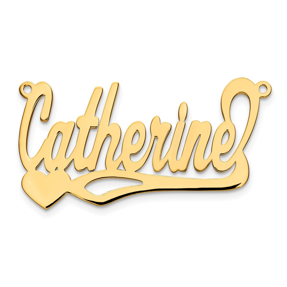 Sterling Silver/Gold-plated Polished Heart Name Plate
