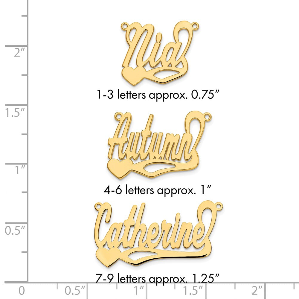 Sterling Silver/Gold-plated Polished Heart Name Plate