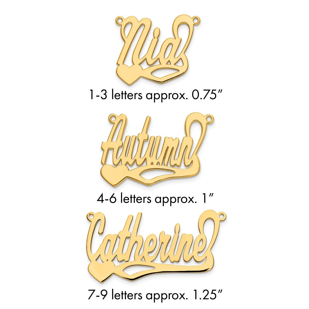 Sterling Silver/Gold-plated Polished Heart Name Plate