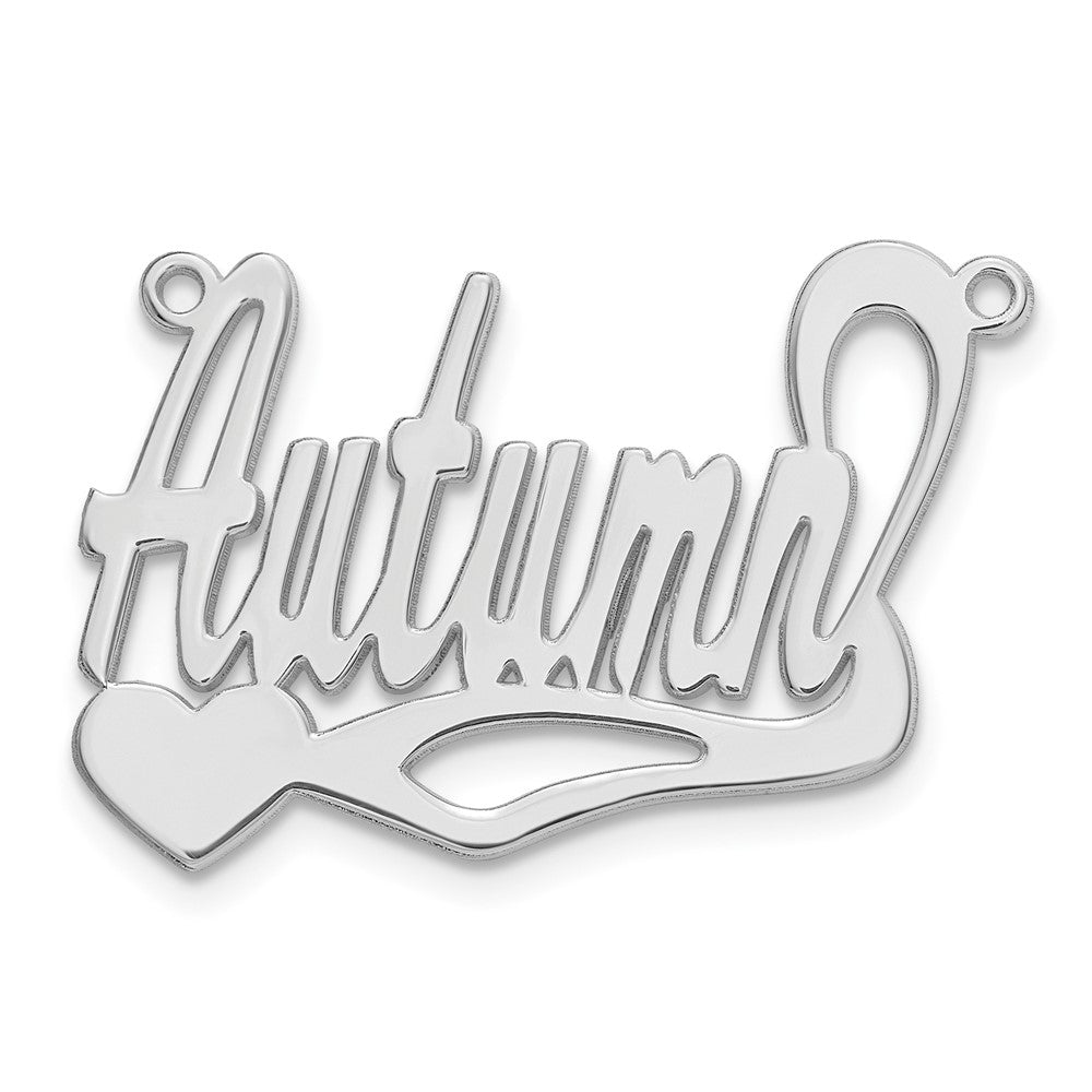 10k White Gold Polished Heart Name Plate