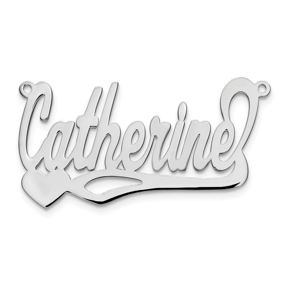 10k White Gold Polished Heart Name Plate