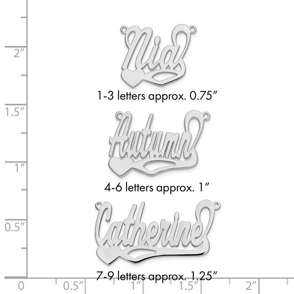 10k White Gold Polished Heart Name Plate