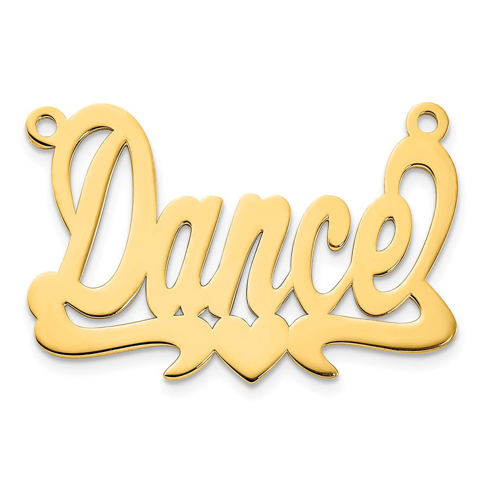 Sterling Silver/Gold-plated Polished Heart Name Plate