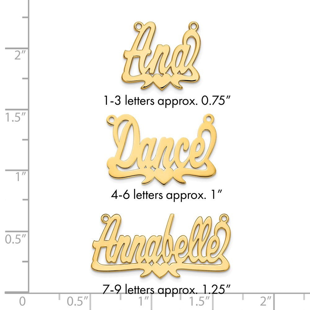 14k Yellow Gold Polished Heart Name Plate